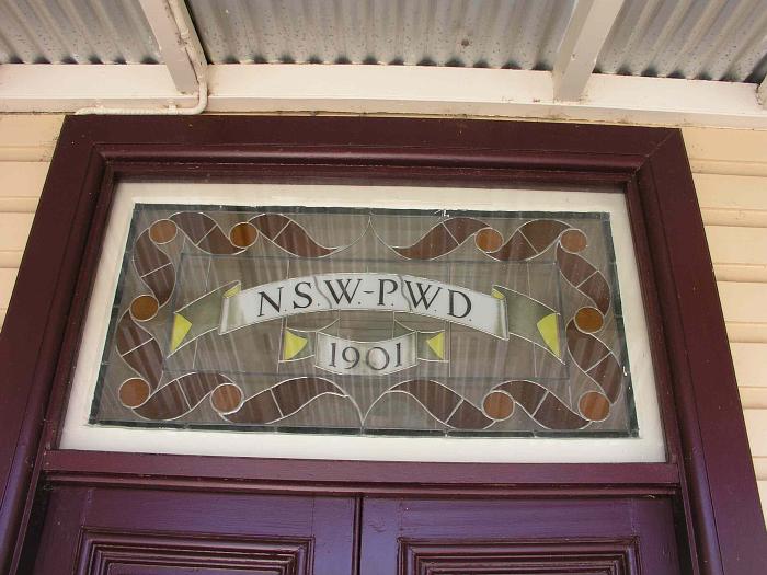 
The stained glass panel above the front door of the station entrance.
