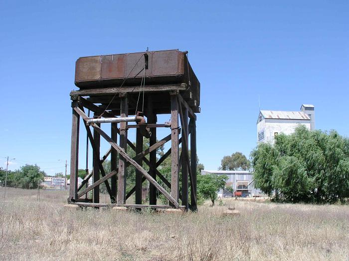 
A closer-view of the elevated water tank.
