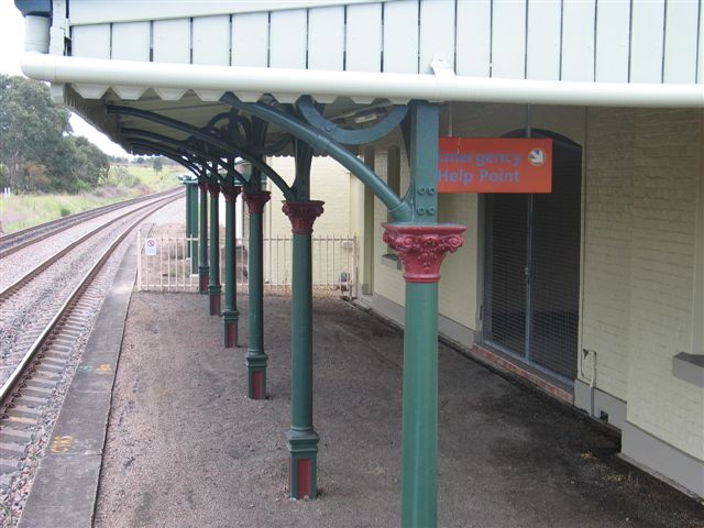 
The station has been restored, but the platform is partially fenced off.
