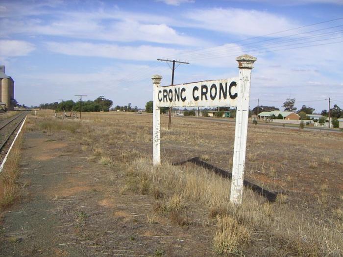 
A close-up of the station name board, looking east.
