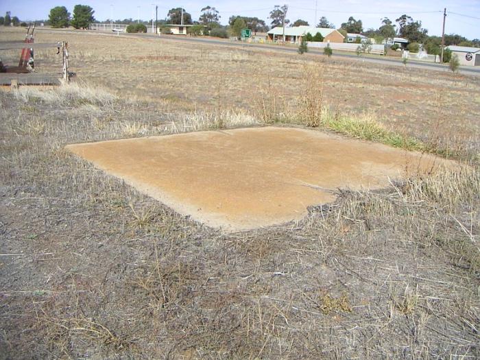 
The concrete base is all that remains of the station building.
