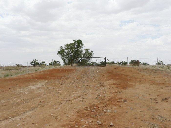 The level crossing next to the one-time location.