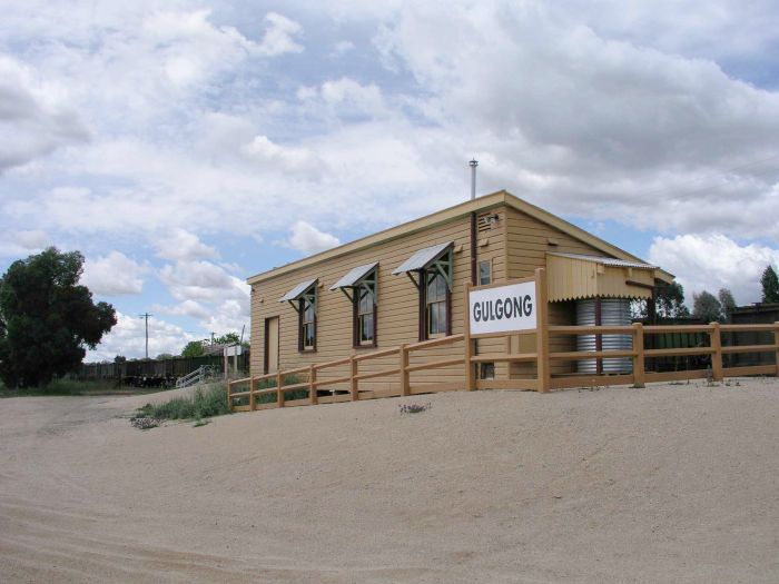 
The road-side view of the recently painted station building.
