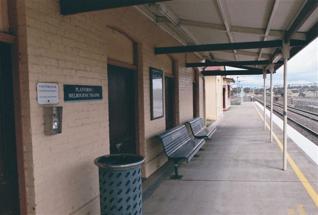 
The view looking south along platform 1.
