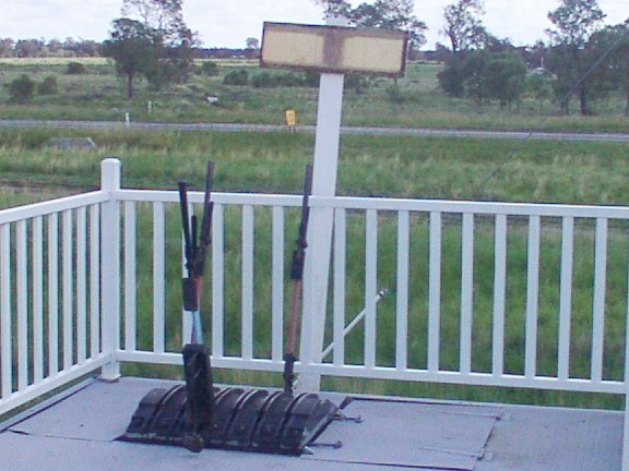 The lever frame sits on the platform adjacent to the safeworking hut.