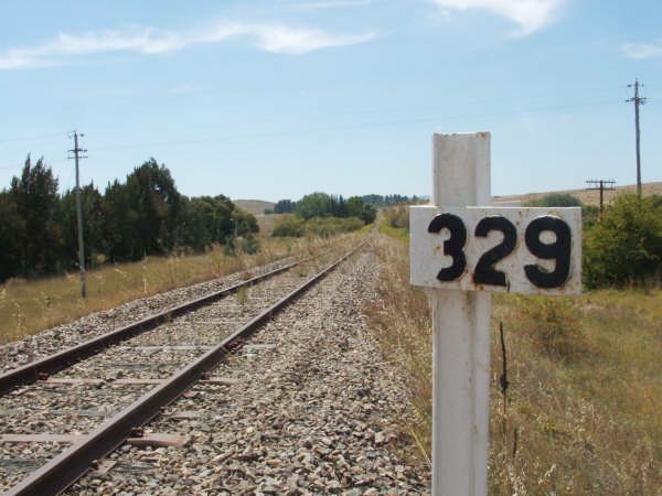 The view looking north from the 329 km post.