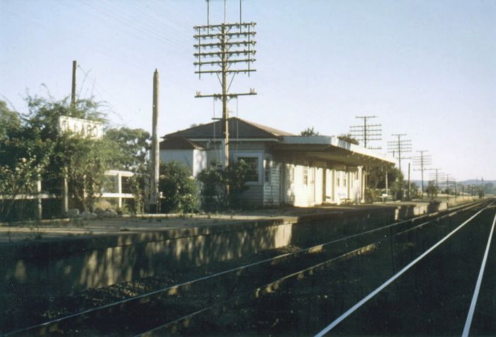 
The early morning sun greets Illabo station in 1980 in this view looking in the
down direction.

