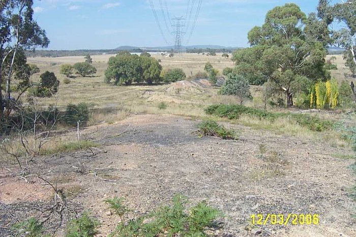 From just in front of the transmission tower you can see how this lines up with the embankment in the background.