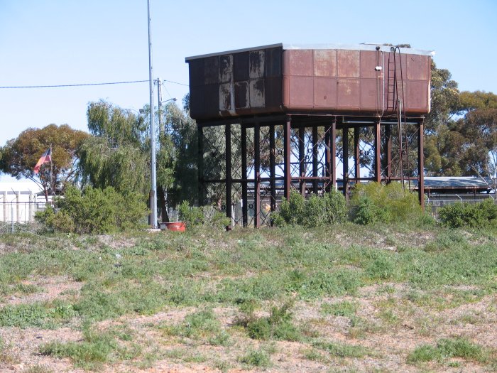 The elevated water tank.