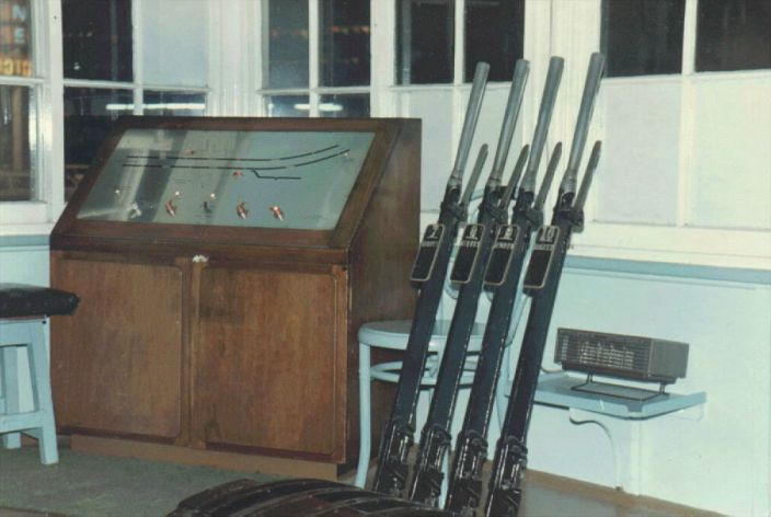 
The interior of Parramatta Road Crossing Box, taken in 1984.
