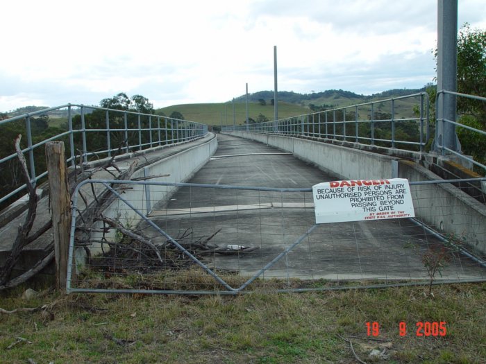 The southern end of the partially-completed bridge.