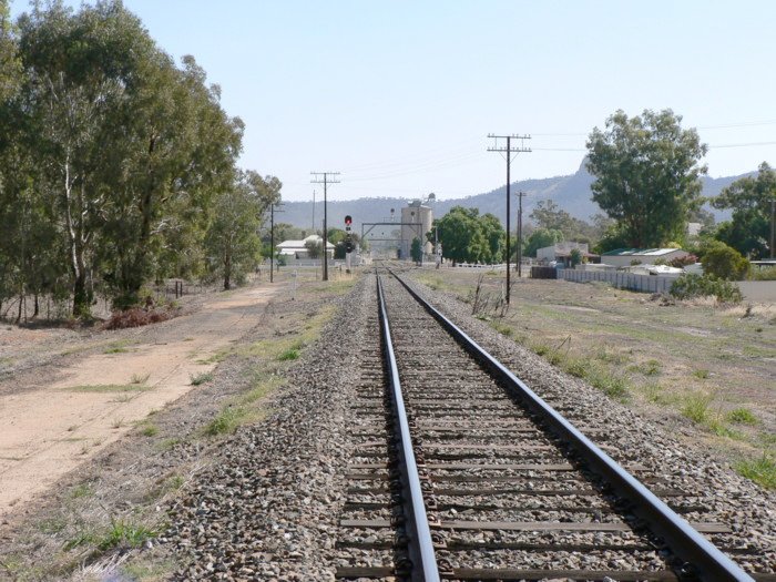 The view looking south at the former junction of the line to Westby. The line entered from behind the camera on the left.