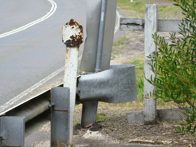 A half-kilometre post near the former level crossing.
