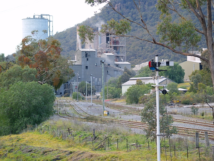 The yard servicing the Cement Australia cement works.