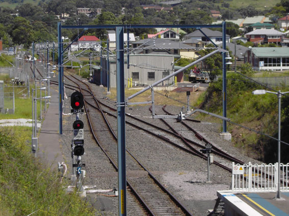 The view looking south over the remains of the yard.  The siding on the
rights leads to the turntable.
