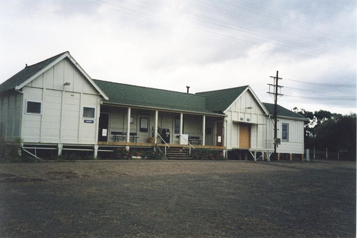 
The road-side view of the station building.
