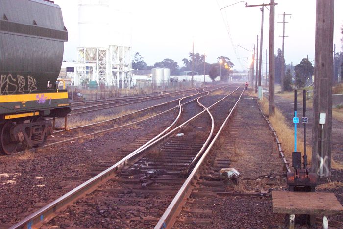 
The view looking west through the Leightonfield yard.
