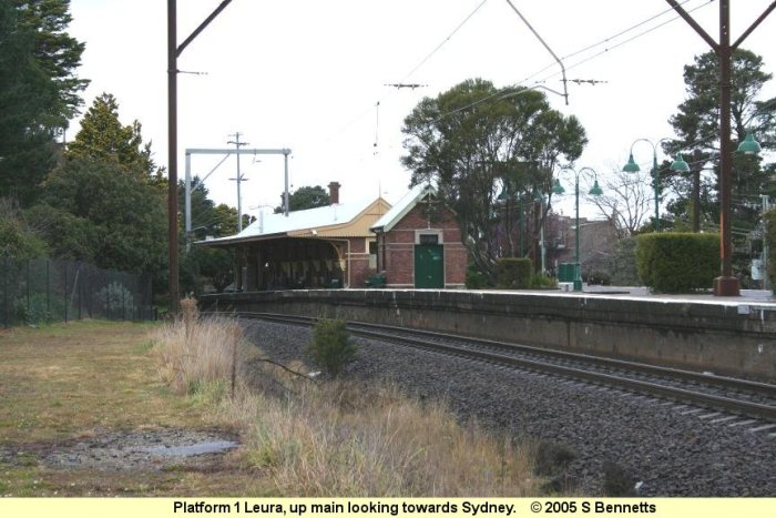 A view of platform 1 and the Up Main looking towards Sydney (easterly direction). This photo was taken from the area that was previously the location of the up sidings, long removed. This photo was taken just after a heavy shower of rain that washed away what was left of the heavy snowfalls from earlier that morning.