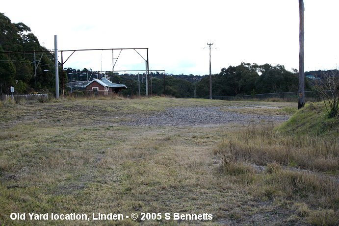 The view looking west towards Linden station from the approximate location of where the old Station Masters house was built. The cleared area was once the location of the Up crossing loops and sidings, dating back to 1881-82.