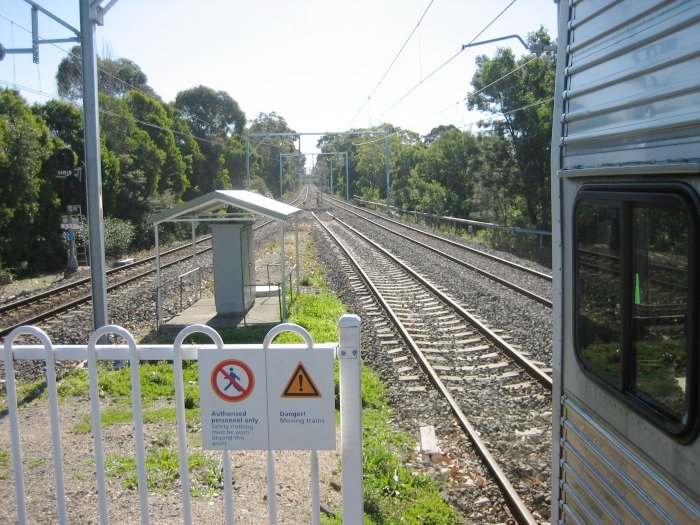 The view from the end of platform 2 (the terminating road) looking north.