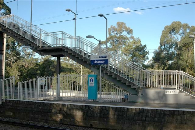 The staircase and entrance on Platform 1, at the Newcastle end.