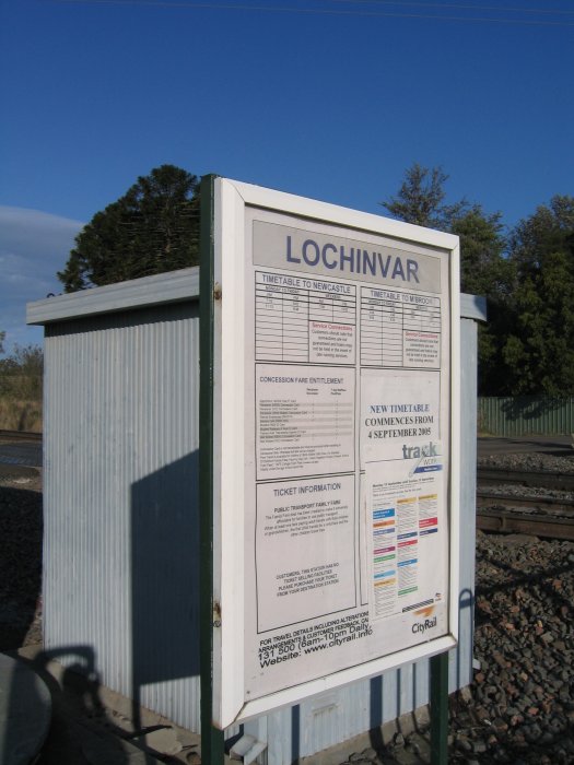 The passenger information notice board.