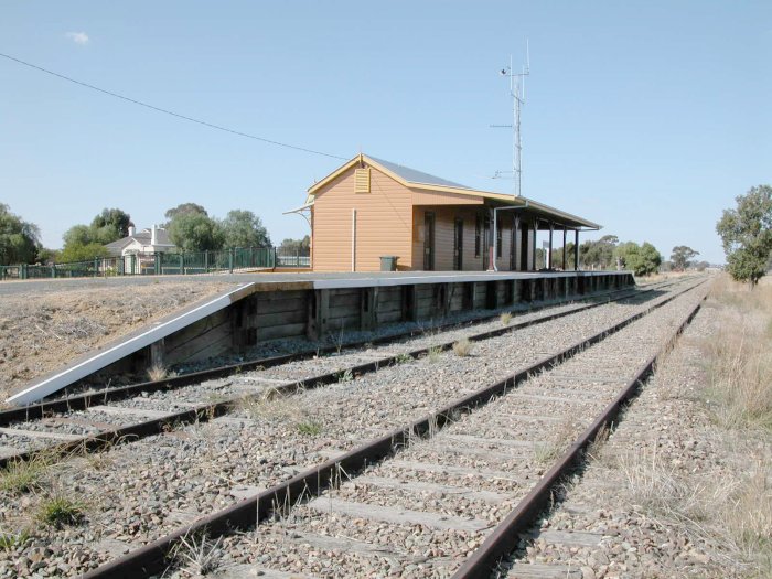 The view looking up the line along the station.