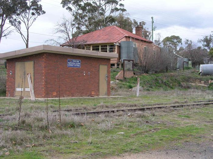 
A modern electrical hut now stands where there used to be a goods shed served
by a short siding.  The house is the former station masters residence.
