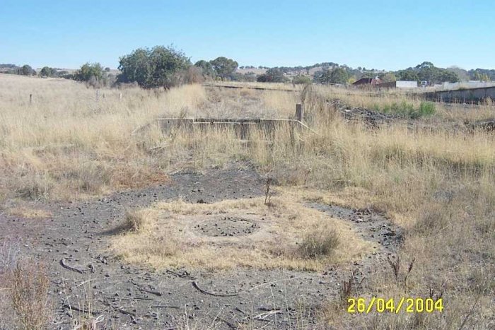 The site of the turntable on the down side of the line opposite the loading bank.