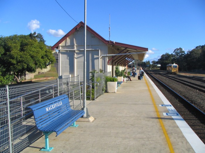 The view looking south along the platform.