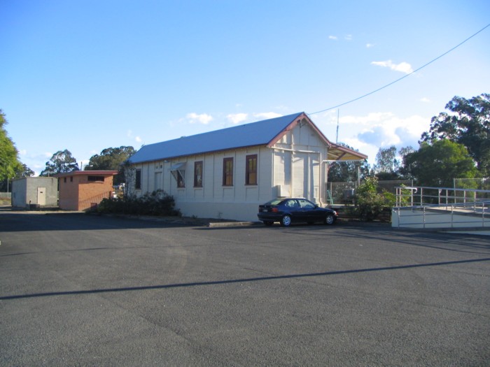 The road-side entrance to Macksville station.