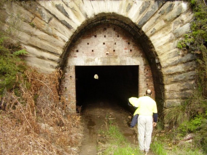 The view looking through the tunnel towards  Wallerawang.