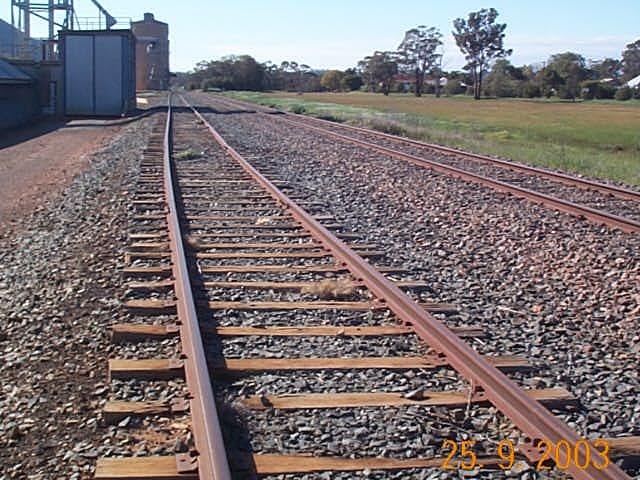 The view looking east towards the silos.