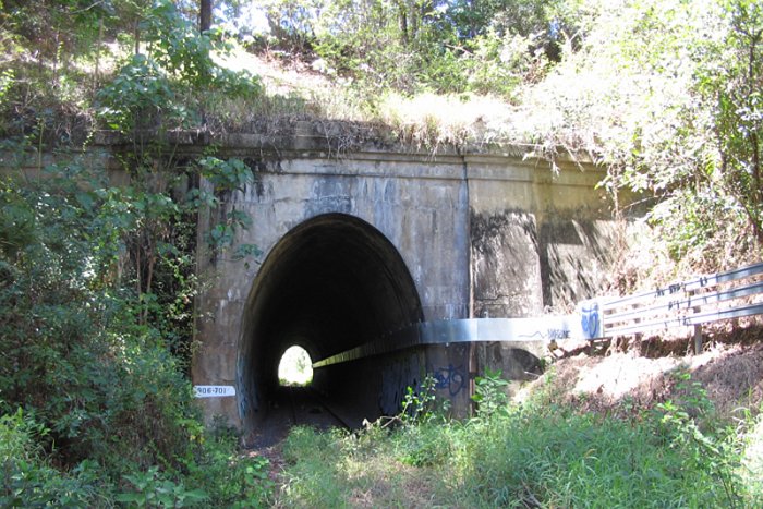 The north portal of the tunnel.