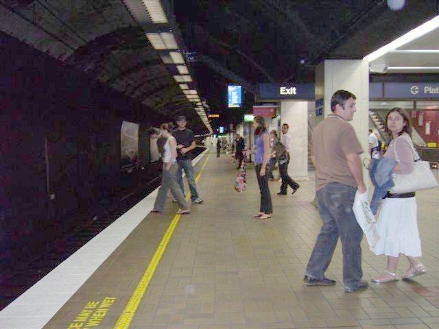 The view looking west along platform 1, towards Town Hall.