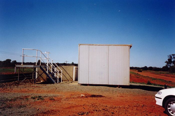 
The short steel platform which makes up the station at Matakana.
