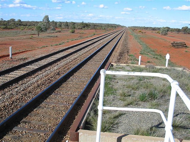 
The view from the platform looking east towards Euabalong West.
