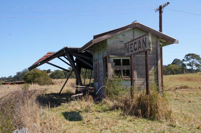 The decaying structures on the platform.