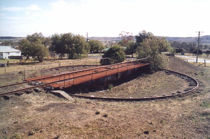 The yard still features its turntable.
