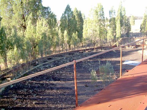 The turntable pit from the deck.