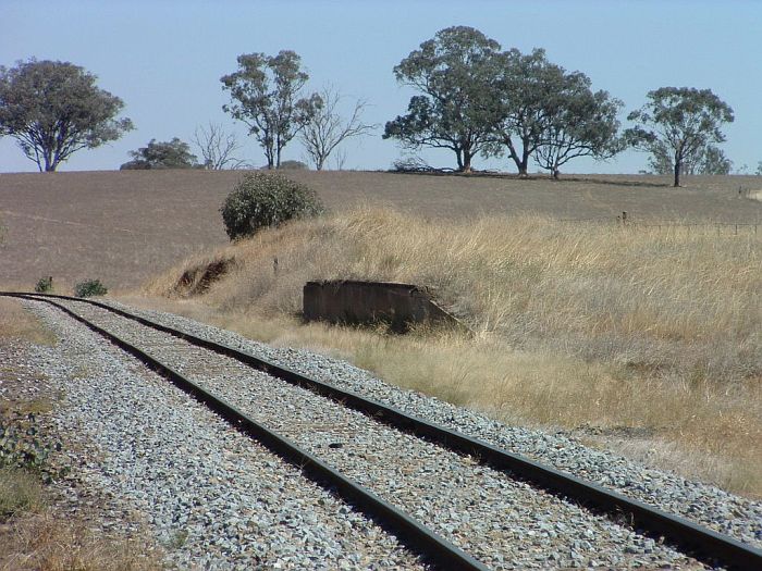 
The view looking south of the remains of the goods platform.
