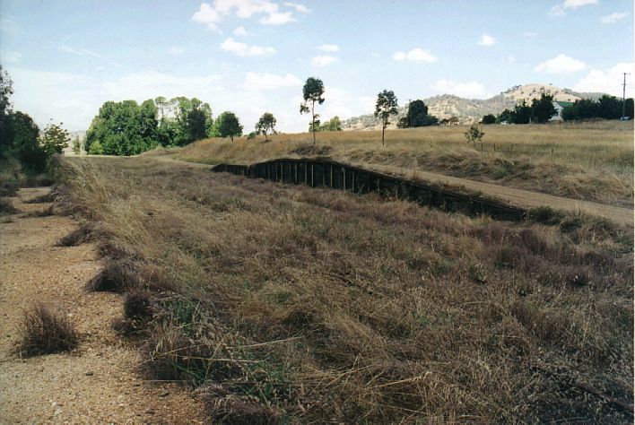 
A view of the goods platform taken from the remains of the passenger platform.
