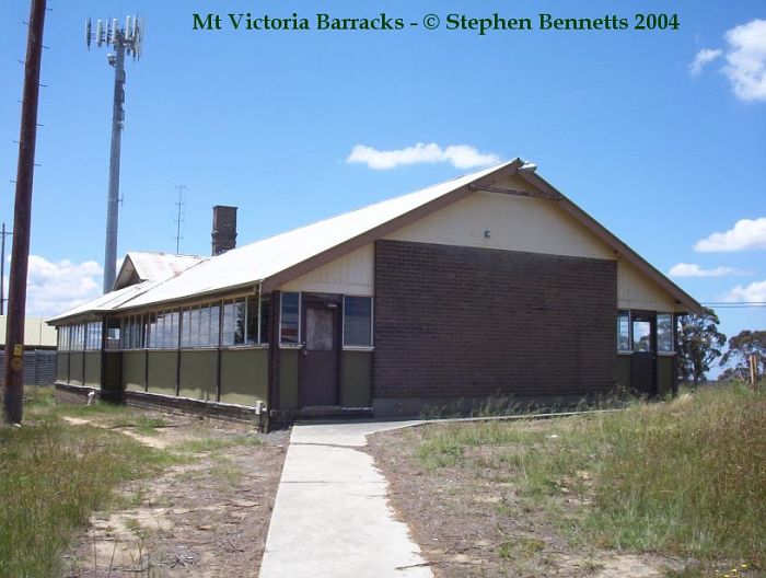 
The trackside view of the old barracks building.
