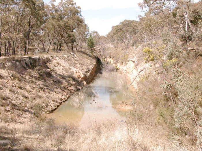 A view of the formation as the former line approached Mudgee Road.