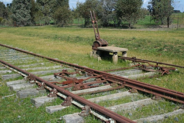 Frame A and the points for the wheat siding at the Henty end of the yard.