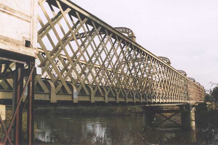 
A close up of the lattice girders on the Union Bridge.
