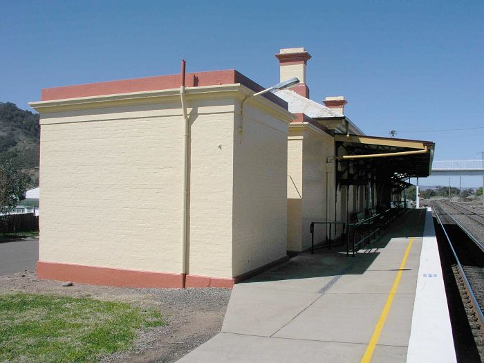 
A closer view of the down end of the newly repainted station building.
