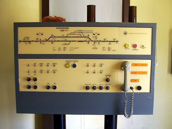 The control panel inside the signal box.