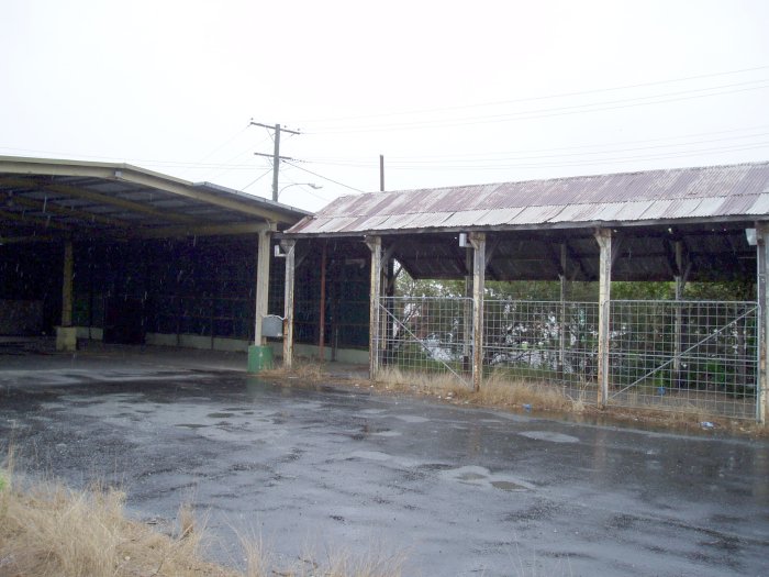 Some abandoned goods sheds.