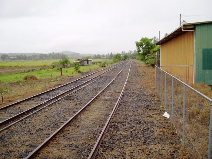 The view looking south beyond the station.